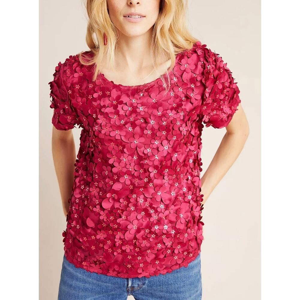 NWT Anthropologie Varun Bahl Rosemarie Textured Blouse Sz. 2